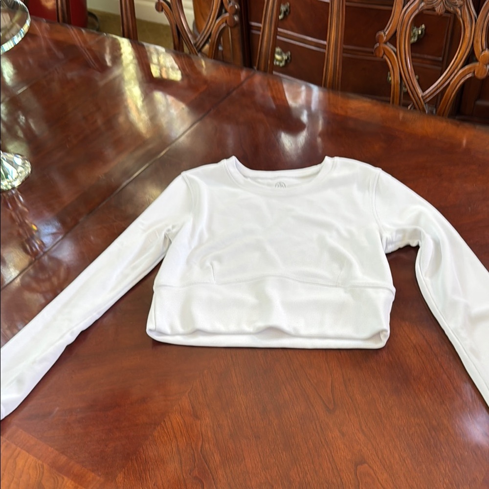 White Long Sleeve Crop Top